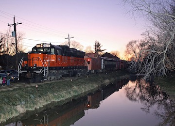 Train on trestle